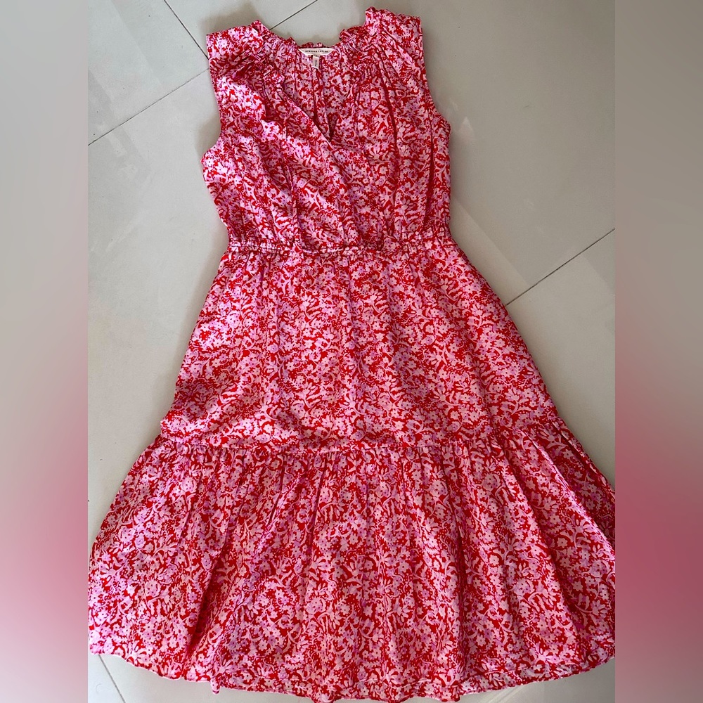 Rebecca Taylor red and pink floral dress